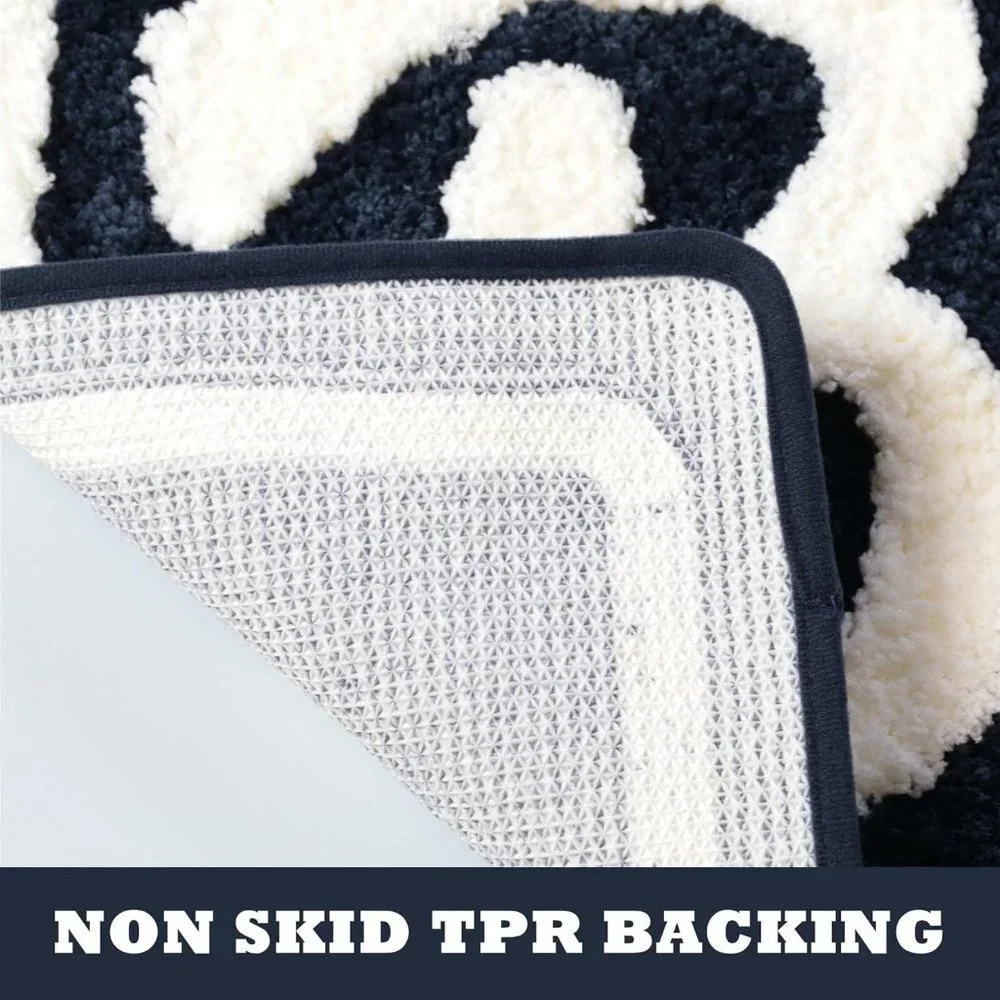 Navy Blue Kids Bath Mat, Non-Slip, Machine Washable, 16x